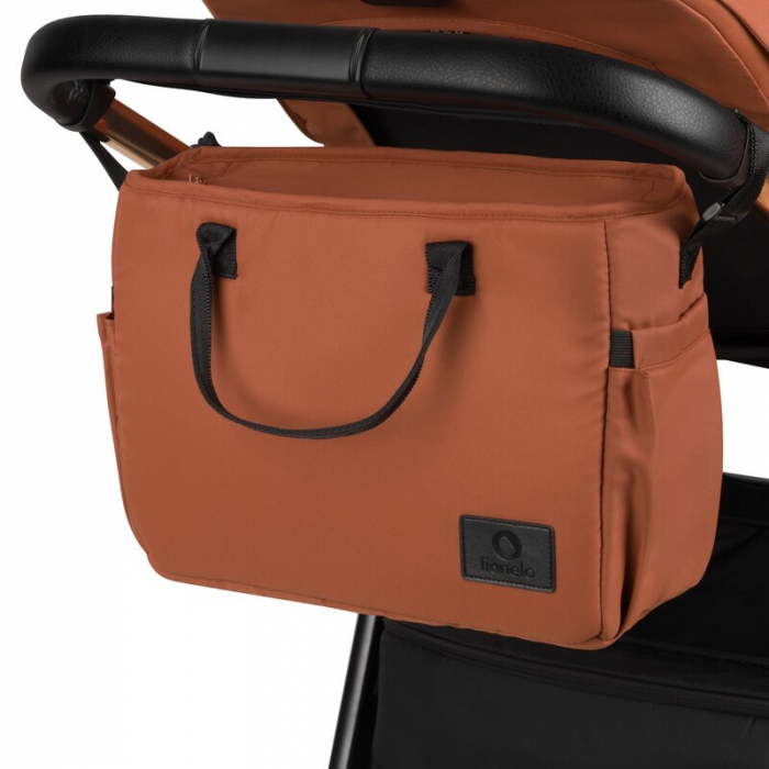 Carucior 2 in 1, Lionelo, Layla, Pana la 22 kg, Cadru aluminiu, Cu landou intarit si salteluta din spuma AirDots, Reversibil, Cu ventilatie 3D, Cu accesorii, EN1888-1, EN1888-2, EN1466, Maro [22]