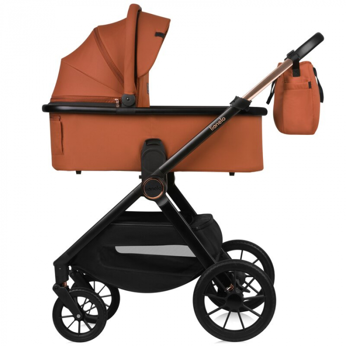 Carucior 2 in 1, Lionelo, Layla, Pana la 22 kg, Cadru aluminiu, Cu landou intarit si salteluta din spuma AirDots, Reversibil, Cu ventilatie 3D, Cu accesorii, EN1888-1, EN1888-2, EN1466, Maro [19]