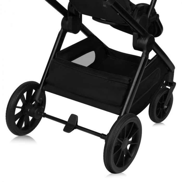 Carucior 2 in 1, Lionelo, Layla, Pana la 22 kg, Cadru aluminiu, Cu landou intarit si salteluta din spuma AirDots, Reversibil, Cu ventilatie 3D, Cu accesorii, EN1888-1, EN1888-2, EN1466, Negru [25]
