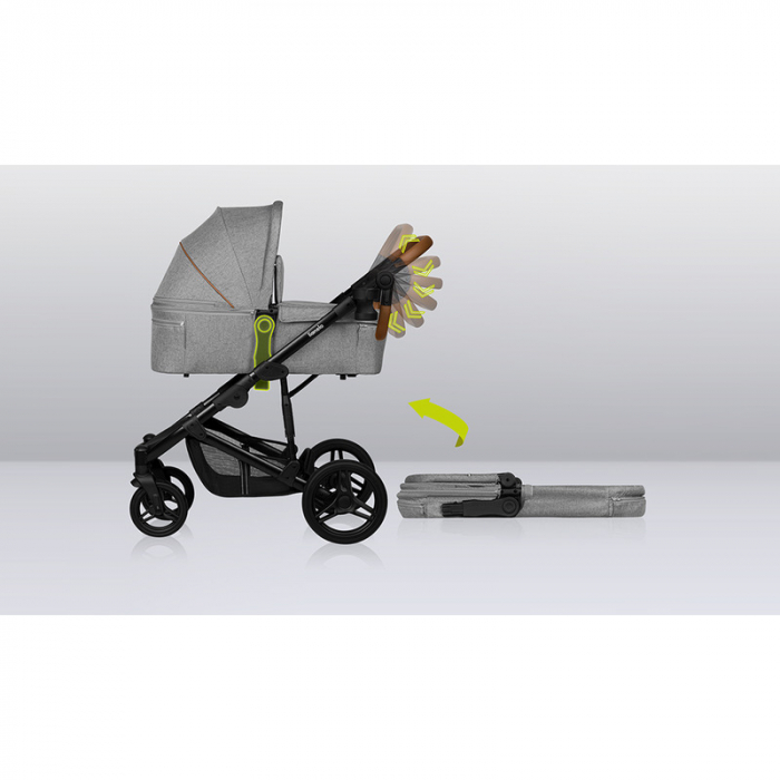 Carucior 2 in 1, Lionelo, Mari Tour, Cu landou individual si salteluta moale, Reversibil, Maner ajustabil, Plasa de tantari, Husa de picioare, Geanta parinti, 22 kg, Conform cu standardele europene de [15]