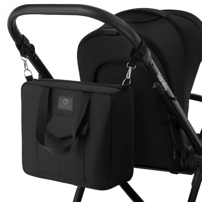 Carucior 2 in 1, Lionelo, Meril, Cu landou si scaun cu dimensiune XL, Reversibil, Cu sistem de ventilatie 3D, Cu accesorii, Pana la 22 kg, Conform cu EN1888-1 EN1888-2, EN1466, Negru [20]