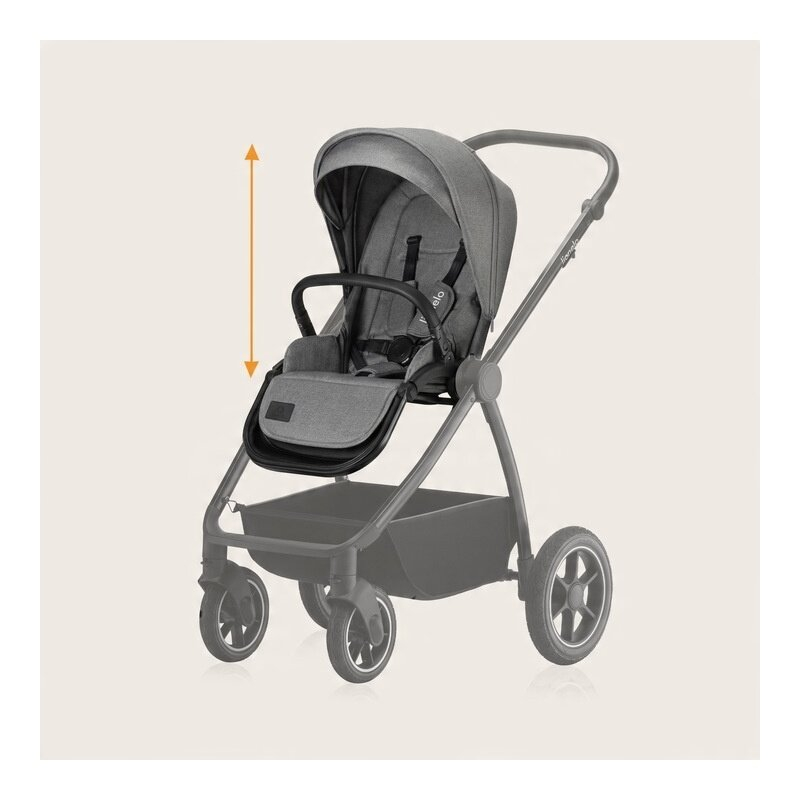 Carucior 2 in 1, Lionelo, Meril, Cu landou si scaun cu dimensiune XL, Reversibil, Cu sistem de ventilatie 3D, Cu accesorii, Pana la 22 kg, Conform cu EN1888-1 EN1888-2, EN1466, Gri [35]