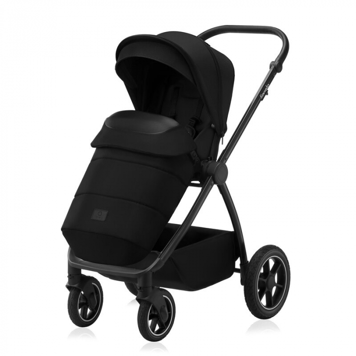 Carucior 2 in 1, Lionelo, Meril, Cu landou si scaun cu dimensiune XL, Reversibil, Cu sistem de ventilatie 3D, Cu accesorii, Pana la 22 kg, Conform cu EN1888-1 EN1888-2, EN1466, Negru [6]