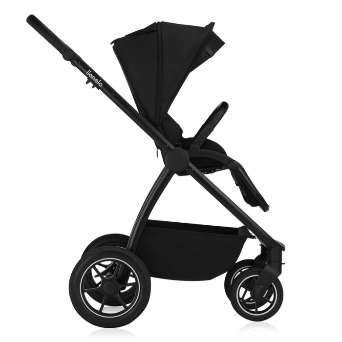 Carucior 2 in 1, Lionelo, Meril, Cu landou si scaun cu dimensiune XL, Reversibil, Cu sistem de ventilatie 3D, Cu accesorii, Pana la 22 kg, Conform cu EN1888-1 EN1888-2, EN1466, Negru [11]