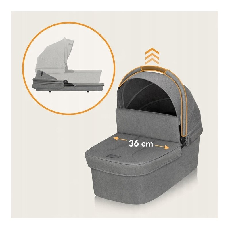 Carucior 2 in 1, Lionelo, Meril, Cu landou si scaun cu dimensiune XL, Reversibil, Cu sistem de ventilatie 3D, Cu accesorii, Pana la 22 kg, Conform cu EN1888-1 EN1888-2, EN1466, Gri [34]