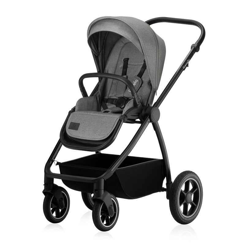 Carucior 2 in 1, Lionelo, Meril, Cu landou si scaun cu dimensiune XL, Reversibil, Cu sistem de ventilatie 3D, Cu accesorii, Pana la 22 kg, Conform cu EN1888-1 EN1888-2, EN1466, Gri [19]