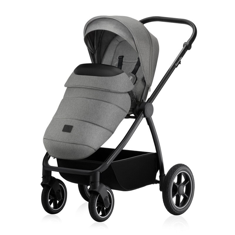 Carucior 2 in 1, Lionelo, Meril, Cu landou si scaun cu dimensiune XL, Reversibil, Cu sistem de ventilatie 3D, Cu accesorii, Pana la 22 kg, Conform cu EN1888-1 EN1888-2, EN1466, Gri [17]