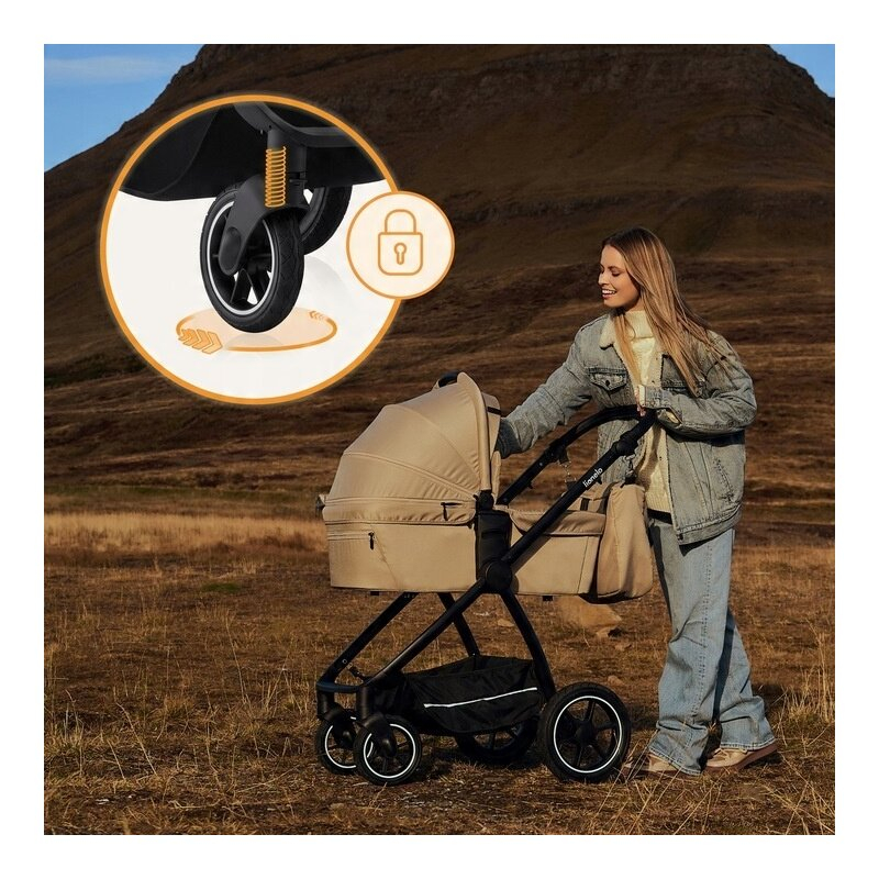 Carucior 2 in 1, Lionelo, Meril, Cu landou si scaun cu dimensiune XL, Reversibil, Cu sistem de ventilatie 3D, Cu accesorii, Pana la 22 kg, Conform cu EN1888-1 EN1888-2, EN1466, Gri [37]