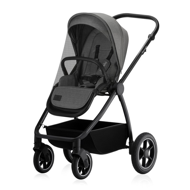 Carucior 2 in 1, Lionelo, Meril, Cu landou si scaun cu dimensiune XL, Reversibil, Cu sistem de ventilatie 3D, Cu accesorii, Pana la 22 kg, Conform cu EN1888-1 EN1888-2, EN1466, Gri [16]