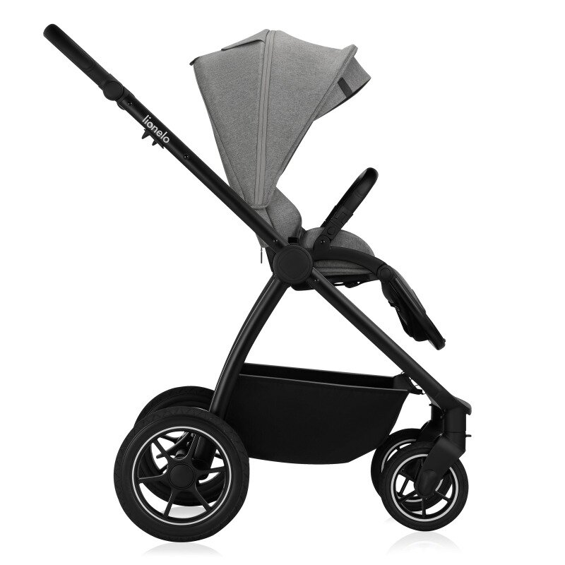 Carucior 2 in 1, Lionelo, Meril, Cu landou si scaun cu dimensiune XL, Reversibil, Cu sistem de ventilatie 3D, Cu accesorii, Pana la 22 kg, Conform cu EN1888-1 EN1888-2, EN1466, Gri [11]