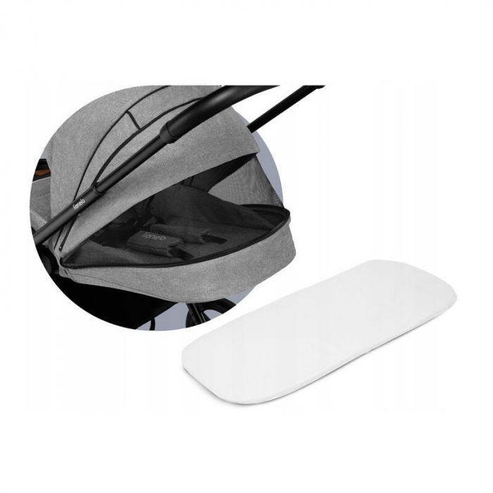 Carucior 2 in 1, Lionelo, Mika, Cadru din aluminiu, Cu landou intarit si salteluta moale, Reversibil, Maner ajustabil, Plasa de tantari, Husa de ploaie, de picioare, 22 kg, Conform cu standardele euro [23]