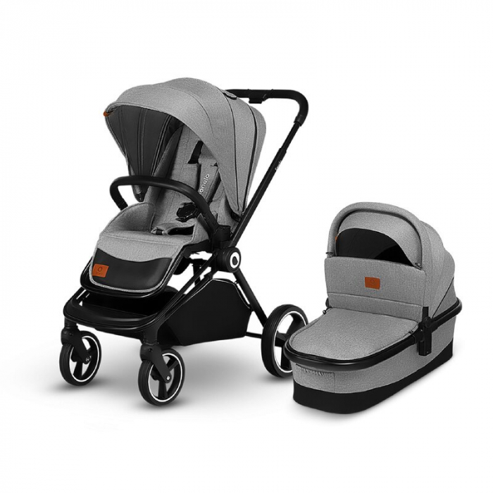 Carucior 2 in 1, Lionelo, Mika, Cadru din aluminiu, Cu landou intarit si salteluta moale, Reversibil, Maner ajustabil, Plasa de tantari, Husa de ploaie, de picioare, 22 kg, Conform cu standardele euro [3]