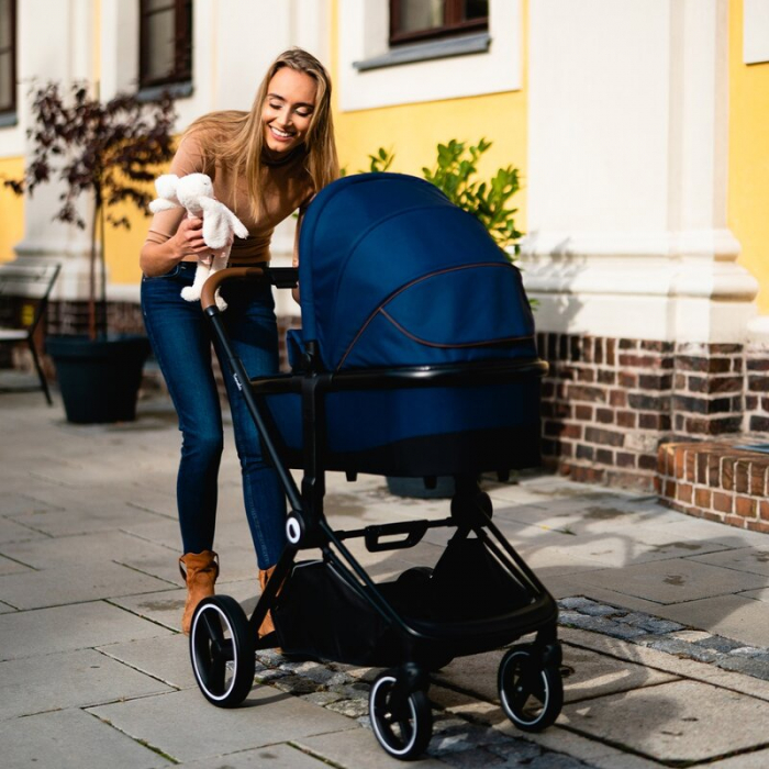 Carucior 2 in 1, Lionelo, Mika, Cadru din aluminiu, Cu landou intarit si salteluta moale, Reversibil, Maner ajustabil, Plasa de tantari, Husa de ploaie, de picioare, 22 kg, Conform cu standardele euro [28]