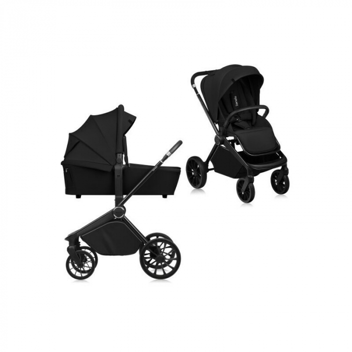 Carucior 2 in 1, Lionelo, Mika Plus, Cadru din aluminiu, Cu landou intarit si salteluta moale, Reversibil, Cu sistem de ventilatie 3D, Cu accesorii, Pana la 22 kg, Conform cu EN1888-1 EN1888-2, EN1466 [1]
