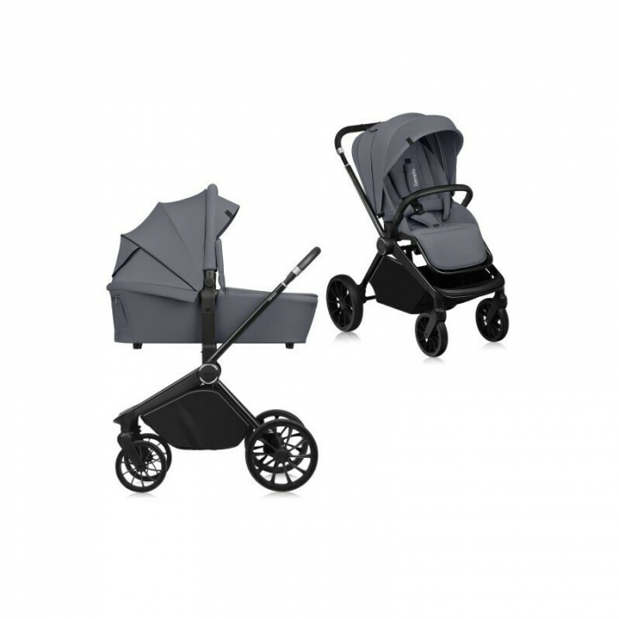 Carucior 2 in 1, Lionelo, Mika Plus, Cadru din aluminiu, Cu landou intarit si salteluta moale, Reversibil, Cu sistem de ventilatie 3D, Cu accesorii, Pana la 22 kg, Conform cu EN1888-1 EN1888-2, EN1466 [1]