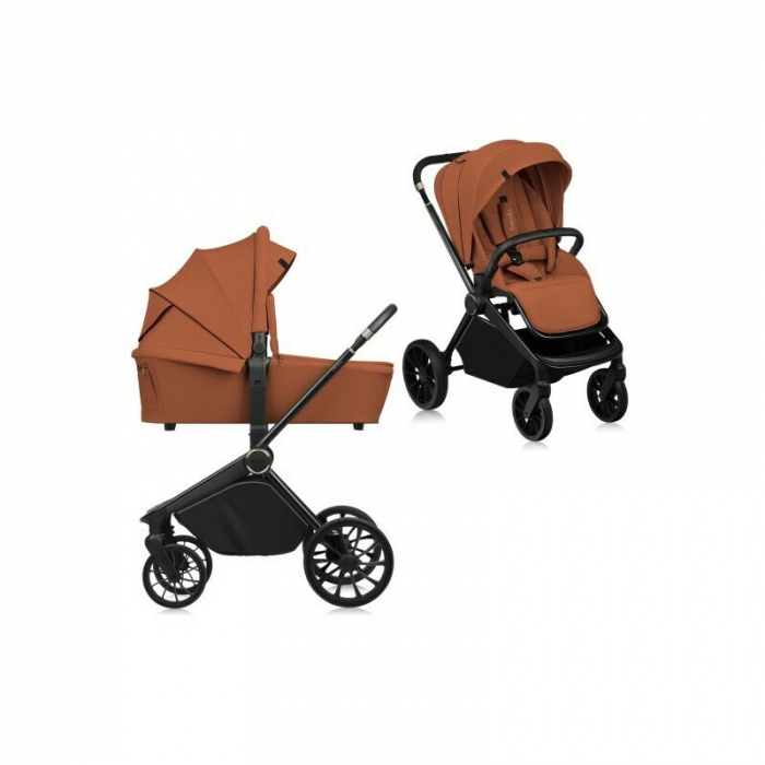 Carucior 2 in 1, Lionelo, Mika Plus, Cadru din aluminiu, Cu landou intarit si salteluta moale, Reversibil, Cu sistem de ventilatie 3D, Cu accesorii, Pana la 22 kg, Conform cu EN1888-1 EN1888-2, EN1466 [1]