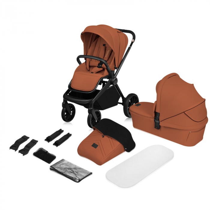 Carucior 2 in 1, Lionelo, Mika Plus, Cadru din aluminiu, Cu landou intarit si salteluta moale, Reversibil, Cu sistem de ventilatie 3D, Cu accesorii, Pana la 22 kg, Conform cu EN1888-1 EN1888-2, EN1466 [4]