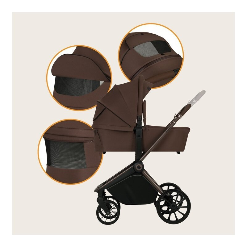 Carucior 2 in 1, Lionelo, Mika Plus, Cadru din aluminiu, Cu landou intarit si salteluta moale, Reversibil, Cu sistem de ventilatie 3D, Cu accesorii, Pana la 22 kg, Conform cu EN1888-1 EN1888-2, EN1466 [41]