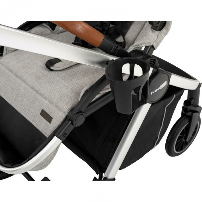 Carucior 3 in 1, FreeON, Joy, Reversibil, Cu cadru din aluminiu, Scoica auto, Husa picioare, Geanta mamici si accesorii, Conform cu standardele europene EN1888-1:2018+A1:2022, Gri [10]