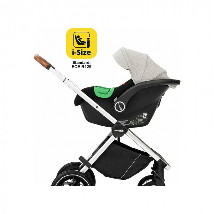 Carucior 3 in 1, FreeON, Joy, Reversibil, Cu cadru din aluminiu, Scoica auto, Husa picioare, Geanta mamici si accesorii, Conform cu standardele europene EN1888-1:2018+A1:2022, Gri [4]