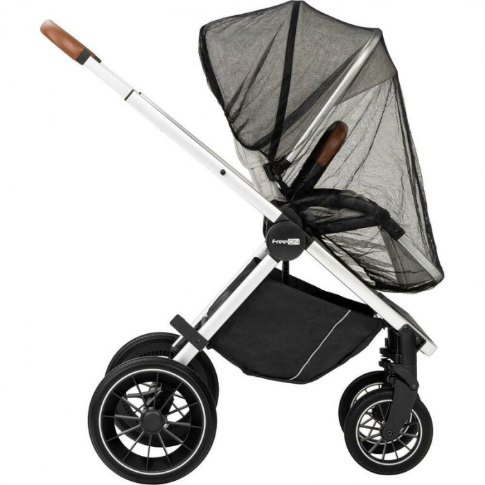Carucior 3 in 1, FreeON, Joy, Reversibil, Cu cadru din aluminiu, Scoica auto, Husa picioare, Geanta mamici si accesorii, Conform cu standardele europene EN1888-1:2018+A1:2022, Gri [12]