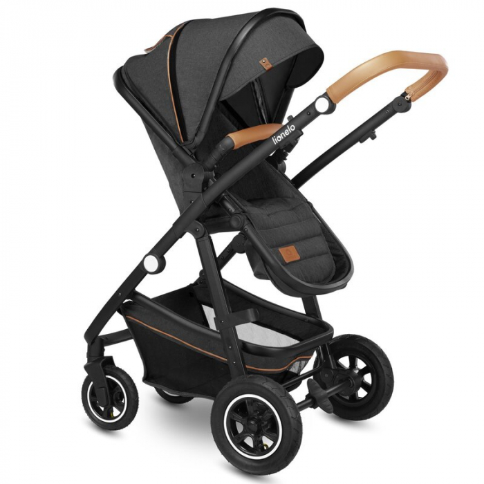 Carucior 3 in 1, Lionelo, Amber, Cadru aluminiu, Cu landou intarit si salteluta moale, Cu scoica auto testata ADAC, Reversibil, Cu accesorii, Geanta parinti, Pana la 22 kg, EN1888-1 EN1888-2 EN1466 EC [19]