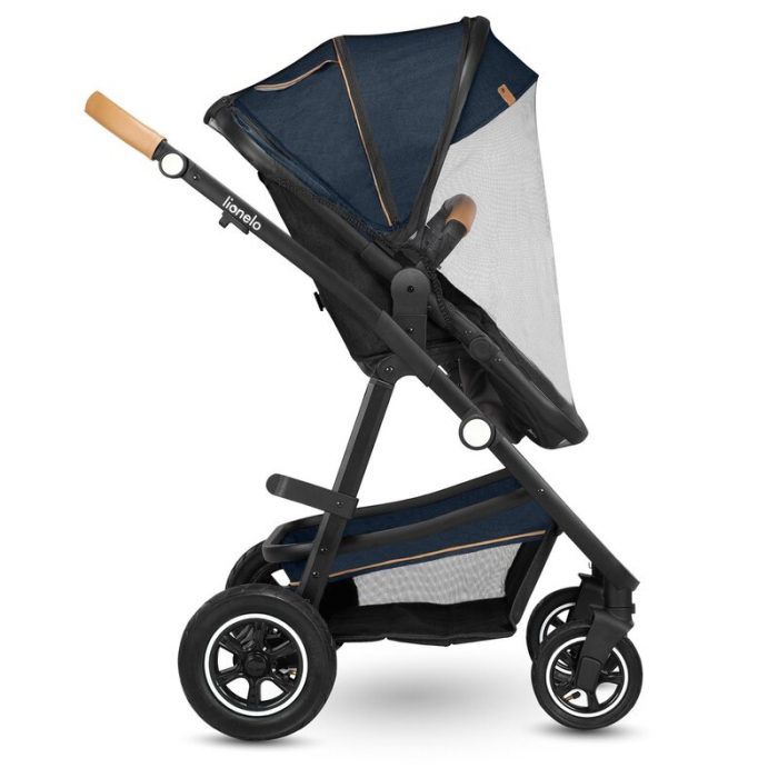 Carucior 3 in 1, Lionelo, Amber, Cadru aluminiu, Cu landou intarit si salteluta moale, Cu scoica auto testata ADAC, Reversibil, Cu accesorii, Geanta parinti, Pana la 22 kg, EN1888-1 EN1888-2 EN1466 EC [37]