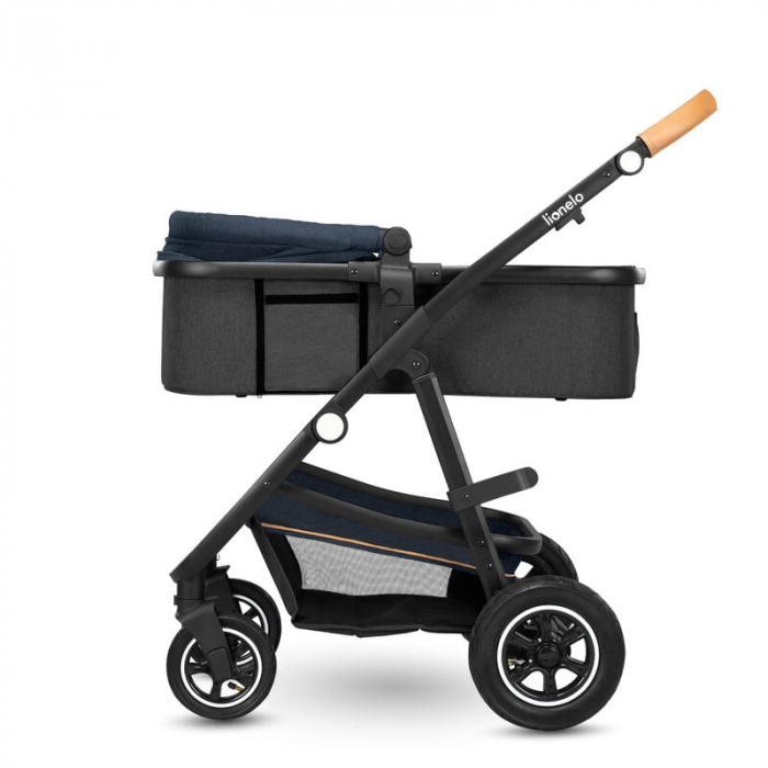 Carucior 3 in 1, Lionelo, Amber, Cadru aluminiu, Cu landou intarit si salteluta moale, Cu scoica auto testata ADAC, Reversibil, Cu accesorii, Geanta parinti, Pana la 22 kg, EN1888-1 EN1888-2 EN1466 EC [14]