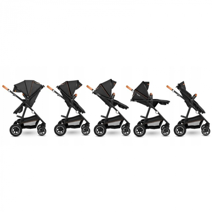 Carucior 3 in 1, Lionelo, Amber, Cadru aluminiu, Cu landou intarit si salteluta moale, Cu scoica auto testata ADAC, Reversibil, Cu accesorii, Geanta parinti, Pana la 22 kg, EN1888-1 EN1888-2 EN1466 EC [4]
