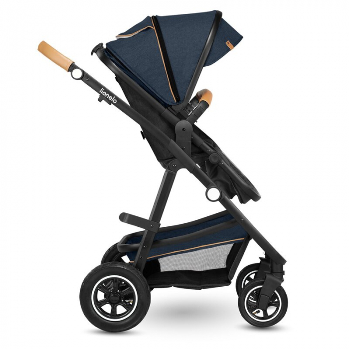 Carucior 3 in 1, Lionelo, Amber, Cadru aluminiu, Cu landou intarit si salteluta moale, Cu scoica auto testata ADAC, Reversibil, Cu accesorii, Geanta parinti, Pana la 22 kg, EN1888-1 EN1888-2 EN1466 EC [29]