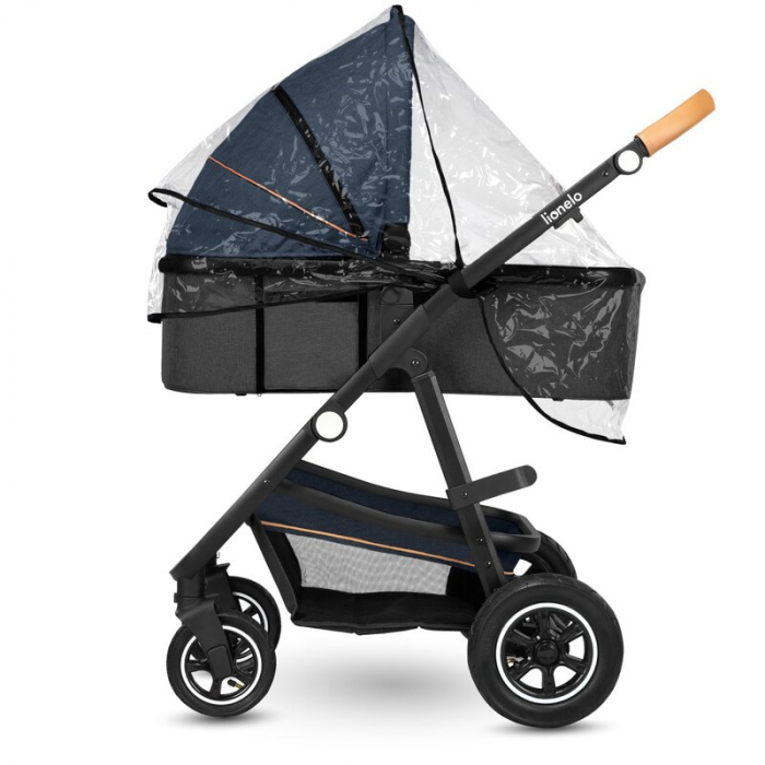 Carucior 3 in 1, Lionelo, Amber, Cadru aluminiu, Cu landou intarit si salteluta moale, Cu scoica auto testata ADAC, Reversibil, Cu accesorii, Geanta parinti, Pana la 22 kg, EN1888-1 EN1888-2 EN1466 EC [22]
