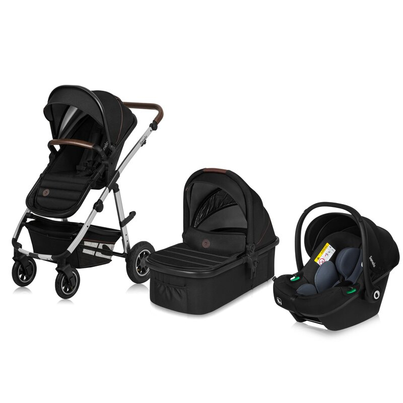 Carucior 3 in 1, Lionelo, Amber, Cadru aluminiu, Cu landou intarit si salteluta moale, Cu scoica auto testata ADAC, Reversibil, Cu accesorii, Geanta parinti, Pana la 22 kg, EN1888-1 EN1888-2 EN1466 EC [5]
