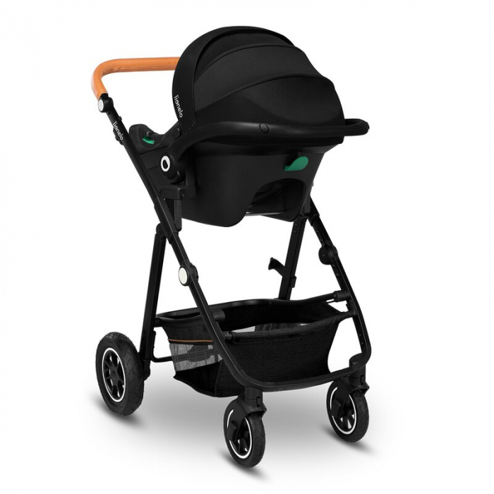 Carucior 3 in 1, Lionelo, Amber, Cadru aluminiu, Cu landou intarit si salteluta moale, Cu scoica auto testata ADAC, Reversibil, Cu accesorii, Geanta parinti, Pana la 22 kg, EN1888-1 EN1888-2 EN1466 EC [29]