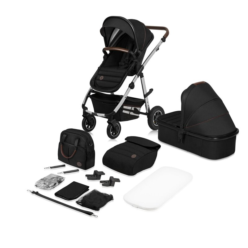 Carucior 3 in 1, Lionelo, Amber, Cadru aluminiu, Cu landou intarit si salteluta moale, Cu scoica auto testata ADAC, Reversibil, Cu accesorii, Geanta parinti, Pana la 22 kg, EN1888-1 EN1888-2 EN1466 EC [33]