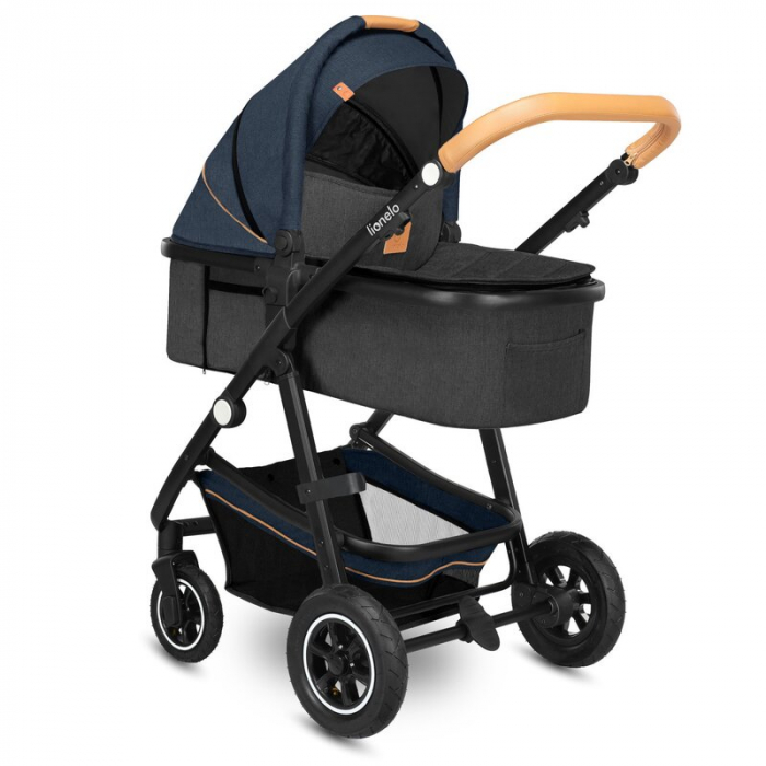 Carucior 3 in 1, Lionelo, Amber, Cadru aluminiu, Cu landou intarit si salteluta moale, Cu scoica auto testata ADAC, Reversibil, Cu accesorii, Geanta parinti, Pana la 22 kg, EN1888-1 EN1888-2 EN1466 EC [8]
