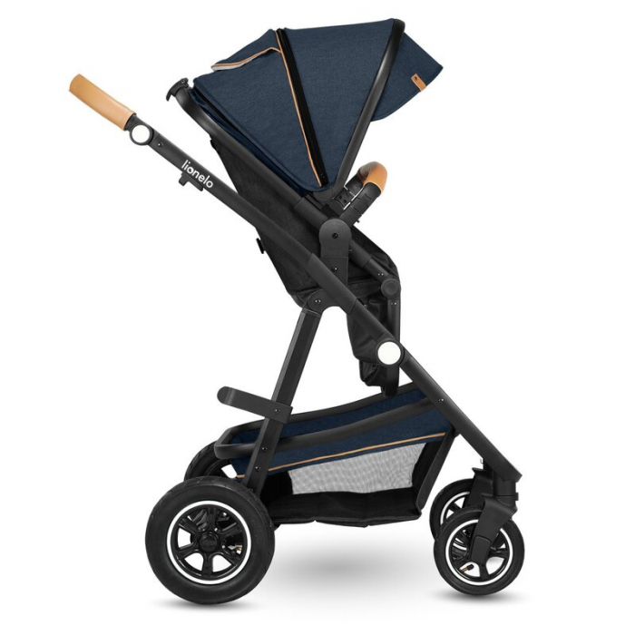 Carucior 3 in 1, Lionelo, Amber, Cadru aluminiu, Cu landou intarit si salteluta moale, Cu scoica auto testata ADAC, Reversibil, Cu accesorii, Geanta parinti, Pana la 22 kg, EN1888-1 EN1888-2 EN1466 EC [32]