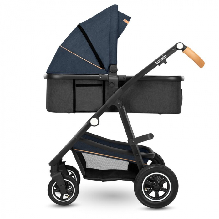 Carucior 3 in 1, Lionelo, Amber, Cadru aluminiu, Cu landou intarit si salteluta moale, Cu scoica auto testata ADAC, Reversibil, Cu accesorii, Geanta parinti, Pana la 22 kg, EN1888-1 EN1888-2 EN1466 EC [20]