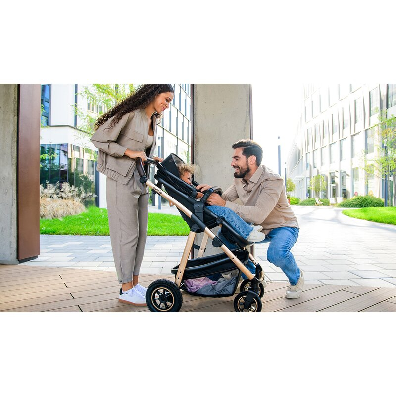 Carucior 3 in 1, Lionelo, Amber, Cadru aluminiu, Cu landou intarit si salteluta moale, Cu scoica auto testata ADAC, Reversibil, Cu accesorii, Geanta parinti, Pana la 22 kg, EN1888-1 EN1888-2 EN1466 EC [52]