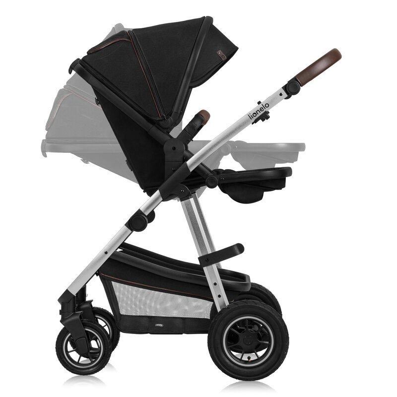 Carucior 3 in 1, Lionelo, Amber, Cadru aluminiu, Cu landou intarit si salteluta moale, Cu scoica auto testata ADAC, Reversibil, Cu accesorii, Geanta parinti, Pana la 22 kg, EN1888-1 EN1888-2 EN1466 EC [16]
