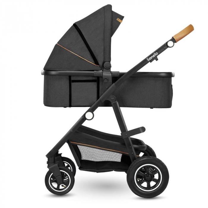 Carucior 3 in 1, Lionelo, Amber, Cadru aluminiu, Cu landou intarit si salteluta moale, Cu scoica auto testata ADAC, Reversibil, Cu accesorii, Geanta parinti, Pana la 22 kg, EN1888-1 EN1888-2 EN1466 EC [7]