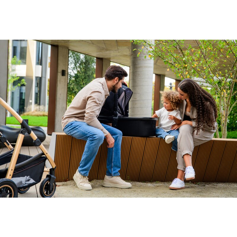 Carucior 3 in 1, Lionelo, Amber, Cadru aluminiu, Cu landou intarit si salteluta moale, Cu scoica auto testata ADAC, Reversibil, Cu accesorii, Geanta parinti, Pana la 22 kg, Bej [39]