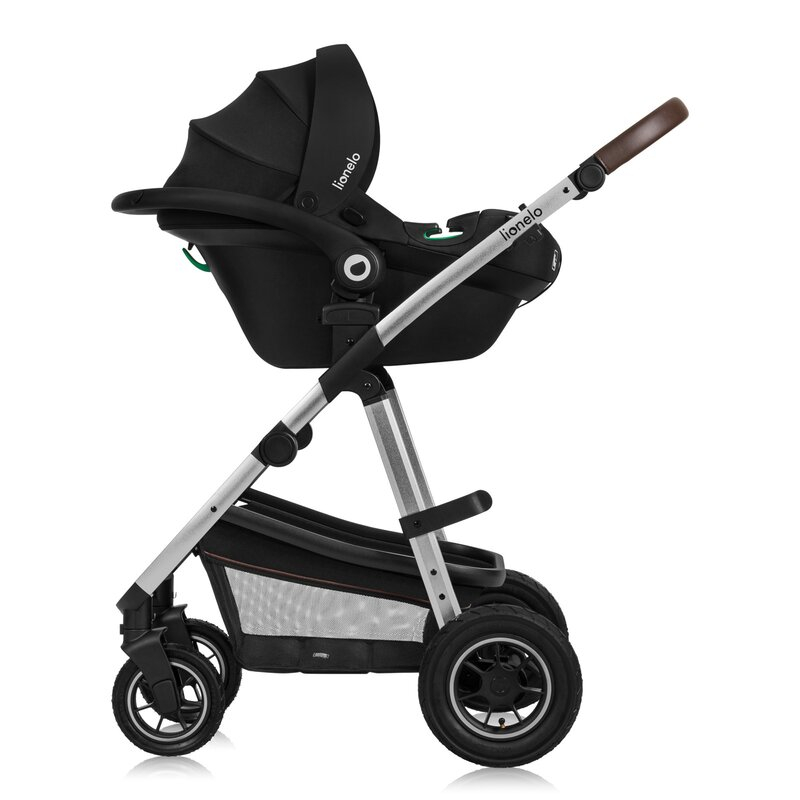 Carucior 3 in 1, Lionelo, Amber, Cadru aluminiu, Cu landou intarit si salteluta moale, Cu scoica auto testata ADAC, Reversibil, Cu accesorii, Geanta parinti, Pana la 22 kg, EN1888-1 EN1888-2 EN1466 EC [19]