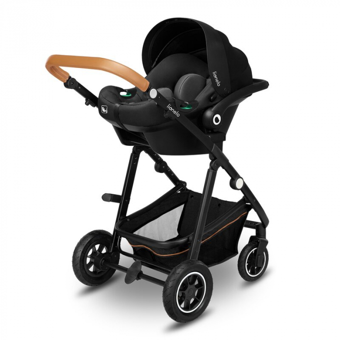 Carucior 3 in 1, Lionelo, Amber, Cadru aluminiu, Cu landou intarit si salteluta moale, Cu scoica auto testata ADAC, Reversibil, Cu accesorii, Geanta parinti, Pana la 22 kg, EN1888-1 EN1888-2 EN1466 EC [32]