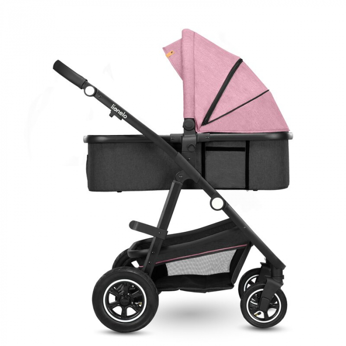 Carucior 3 in 1, Lionelo, Amber, Cadru aluminiu, Cu landou intarit si salteluta moale, Cu scoica auto testata ADAC, Reversibil, Cu accesorii, Geanta parinti, Pana la 22 kg, EN1888-1 EN1888-2 EN1466 EC [6]