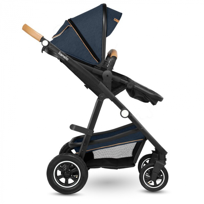 Carucior 3 in 1, Lionelo, Amber, Cadru aluminiu, Cu landou intarit si salteluta moale, Cu scoica auto testata ADAC, Reversibil, Cu accesorii, Geanta parinti, Pana la 22 kg, EN1888-1 EN1888-2 EN1466 EC [33]