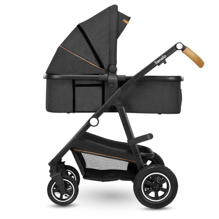 Carucior 3 in 1, Lionelo, Amber, Cadru aluminiu, Cu landou intarit si salteluta moale, Cu scoica auto testata ADAC, Reversibil, Cu accesorii, Geanta parinti, Pana la 22 kg, EN1888-1 EN1888-2 EN1466 EC [9]