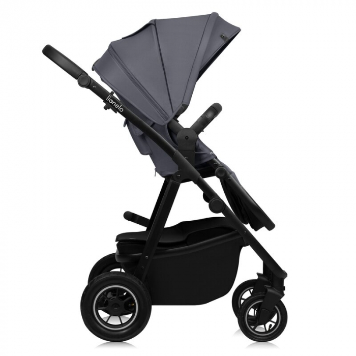 Carucior 3 in 1, Lionelo, Amber Plus, Cadru aluminiu, Cu landou intarit si salteluta moale, Cu scoica auto testata ADAC, Reversibil, Maner ajustabil, Cu accesorii, Cu ventilatie panoramica 3D, Pana la [15]