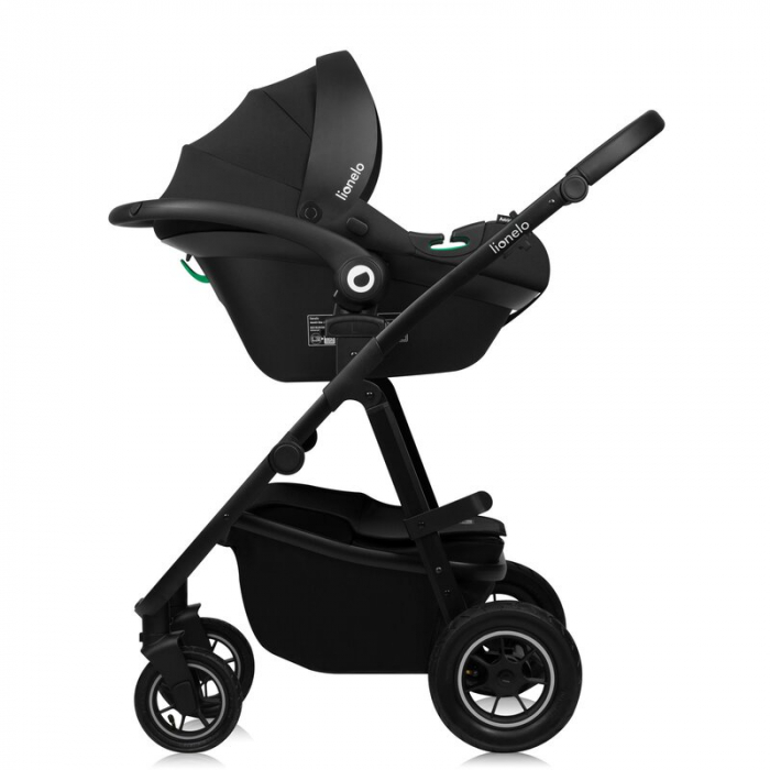 Carucior 3 in 1, Lionelo, Amber Plus, Cadru aluminiu, Cu landou intarit si salteluta moale, Cu scoica auto testata ADAC, Reversibil, Maner ajustabil, Cu accesorii, Cu ventilatie panoramica 3D, Pana la [25]