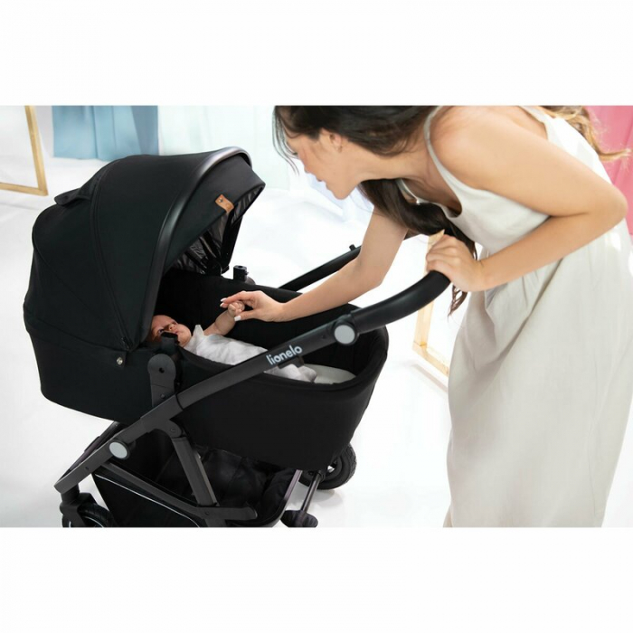 Carucior 3 in 1, Lionelo, Bianka, Transformabil, Cadru aluminiu, Cu landou si salteluta moale, Cu scoica auto testata ADAC, Cu multiple accesorii, Sustine 22 kg, 0 luni+, EN1466:2014+AC:2015, EN1888,  [30]