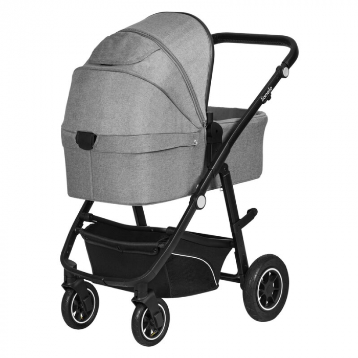 Carucior 3 in 1, Lionelo, Bianka, Transformabil, Cadru aluminiu, Cu landou si salteluta moale, Cu scoica auto testata ADAC, Cu multiple accesorii, Sustine 22 kg, 0 luni+, EN1466:2014+AC:2015, EN1888,  [7]